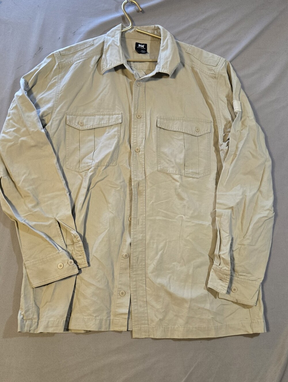 Helly Hansen Men’s Beige Button-Front Shirt Jacket Utility Movement In Moss